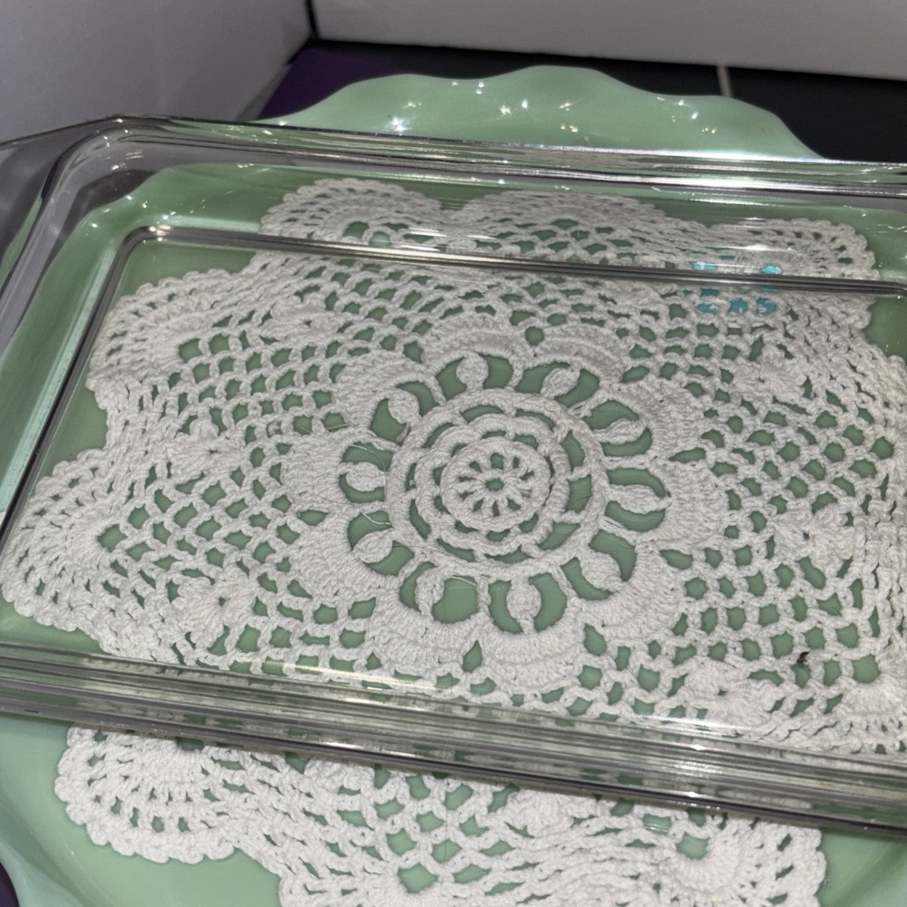 VINTAGE PYREX 575 - B 2 QT. SNOWFLAKE PATTERN  CASSEROLE DISH WITH 550 - C LID - Picture 14 of 14